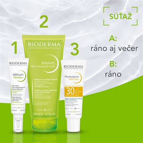 Schéma odporúčanej dennej a večernej rutiny Bioderma Sébium pre aknóznu pleť dospelých
