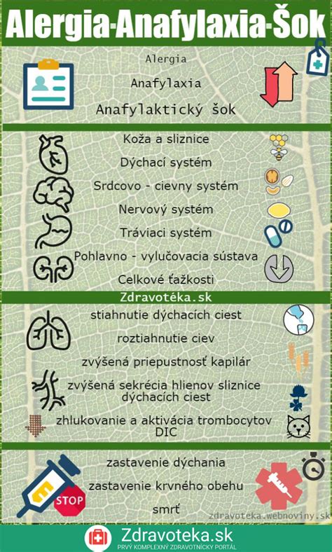 infografika uvoľňovania histamínu pri alergickej reakcii