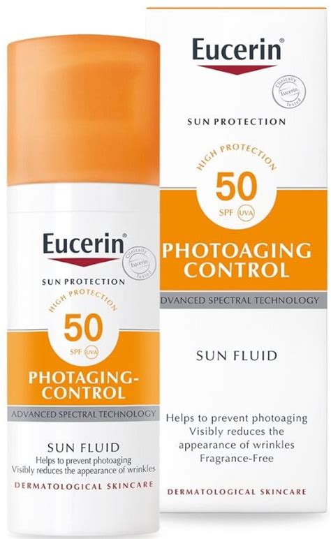 Infografika: Benefity Eucerin Photoaging Control, ako redukcia vrások, hydratácia, ochrana DNA