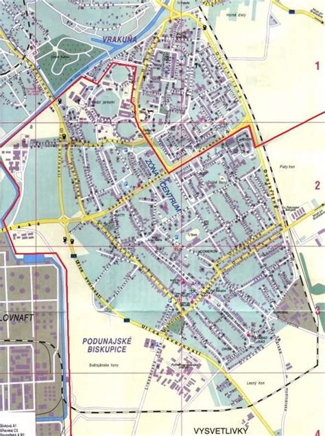 mapa mestskej časti Bratislava-Vrakuňa