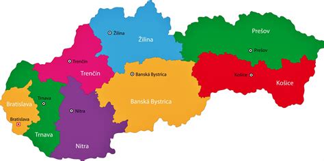 mapa Slovenska s vyznačenými kúpeľmi