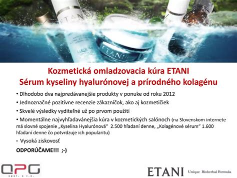 Ilustrácia rôznych produktov ETANI pre starostlivosť o pleť