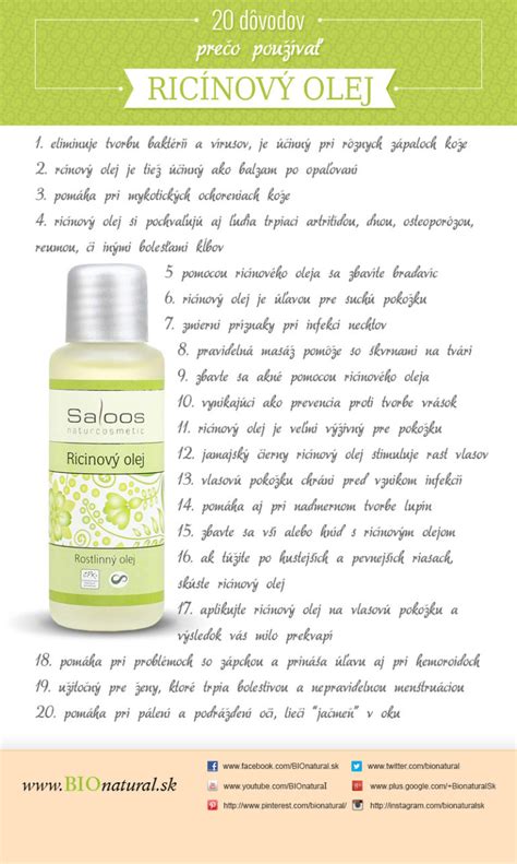 Široká škála bio olejov dostupných v lekárni, vrátane ricínového oleja.