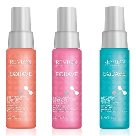 Schéma znázorňujúca rozdelenie produktov Revlon Equave podľa typu vlasov a ich účelu.