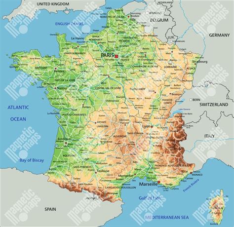 Mapa Francúzska s vyznačeným mestom La Roche-Posay