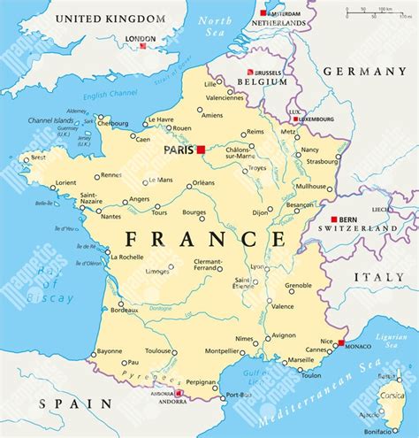 mapa Francúzska s vyznačením prameňov La Roche-Posay